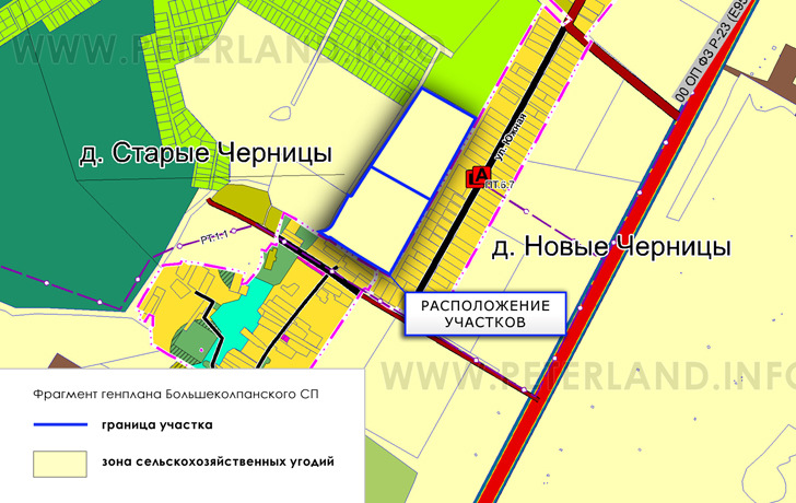 земельный участок на Генплане Большеколпанского СП