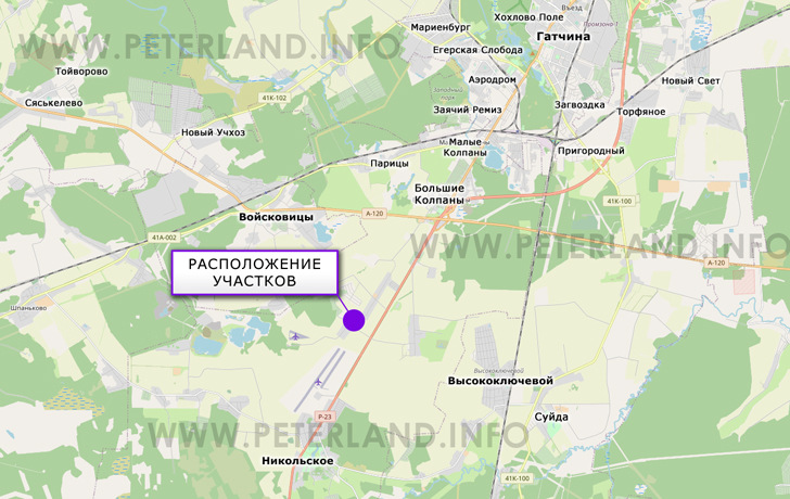 расположение с/х участка около д.Старые Черницы