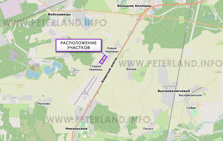 земля в Гатчинском районе недалеко от Киевского шоссе М20