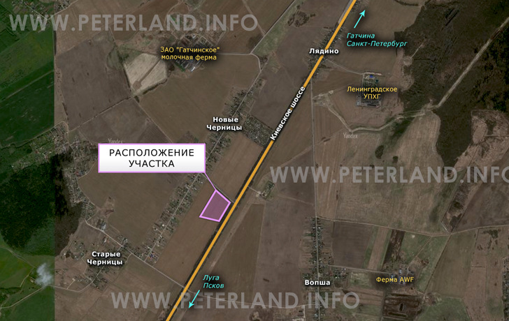 продажа участка на Киевском шоссе Гатчинский район