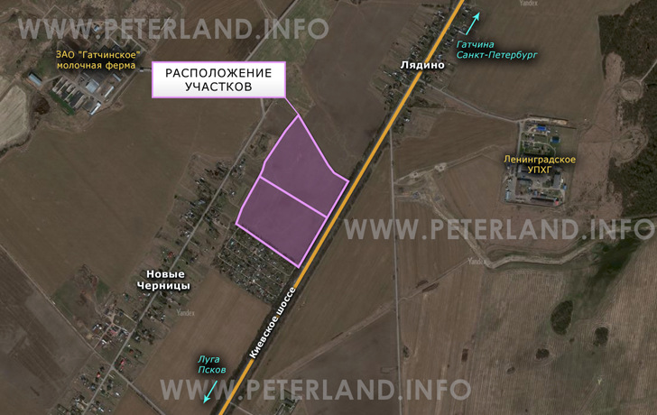 продажа земли около Киевского шоссе Гатчинский район
