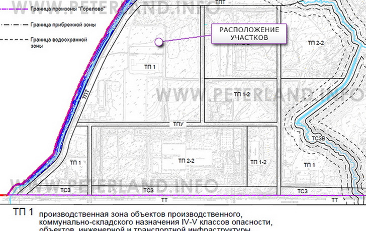 промышленные участки на ПЗЗ Горелово