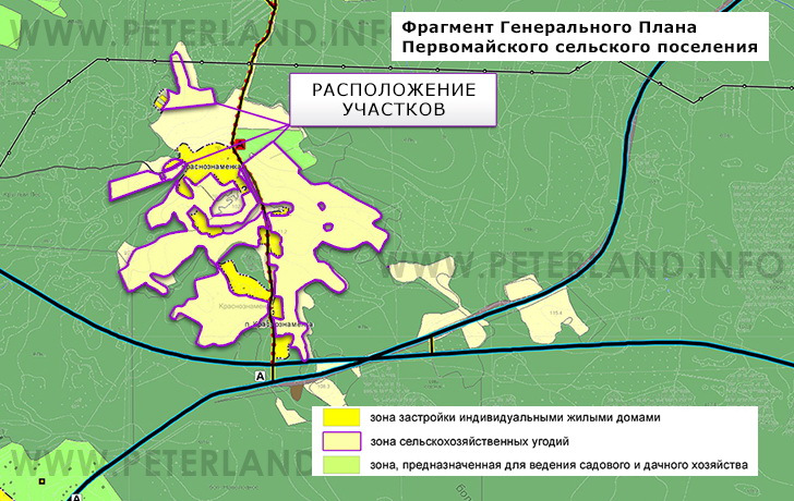 массив на генплане Краснознаменка Ольшаники