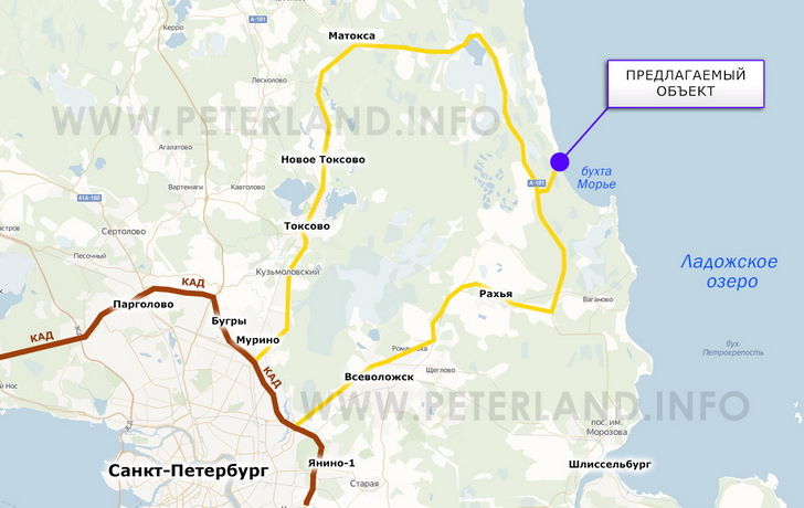 расположение участка на берегу Ладоги