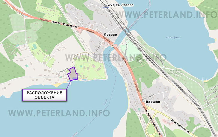 расположение участка земли в Лосево у порогов