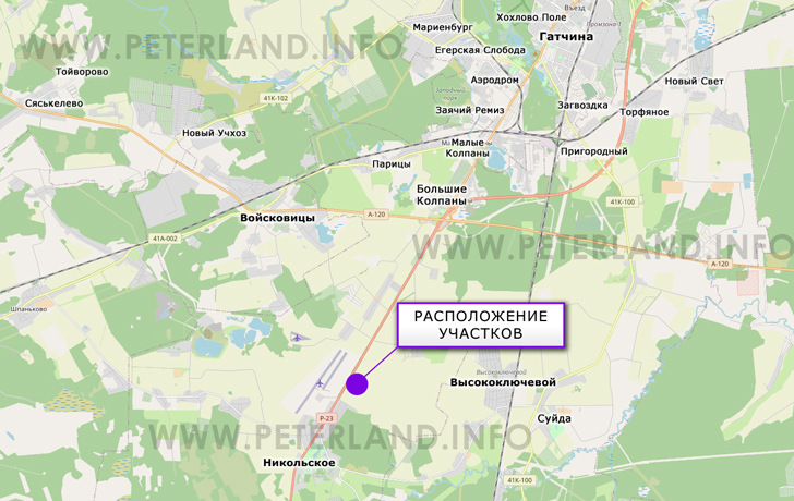 расположение земельного участка в Никольском на Киевском шоссе