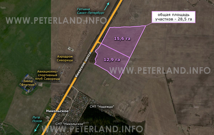 продажа земли вдоль Киевского шоссе в Никольское