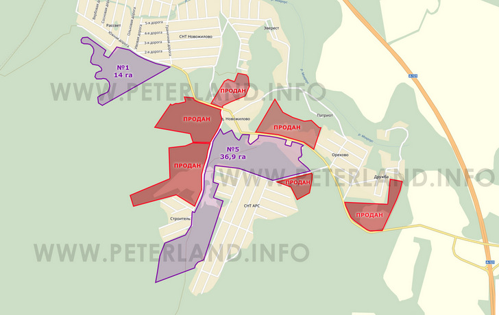 план расположения участков в Новожилово