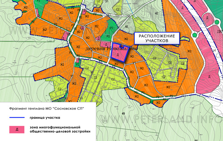 участки на Генплане Сосновского СП