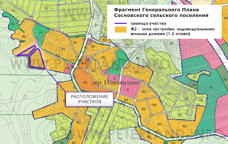 участки на Генплане Новожилово