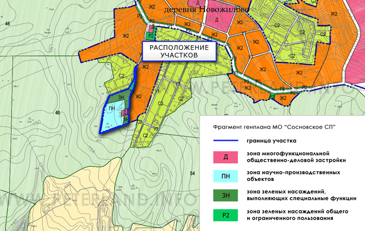 участки на Генплане Сосновское сельское поселение