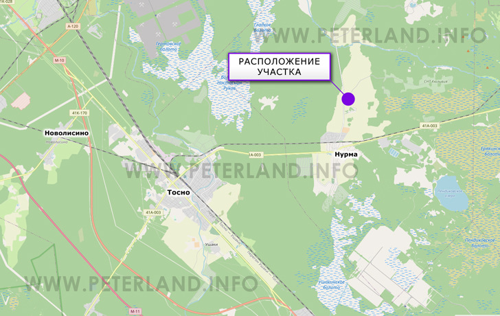 расположение участка около Нурма Тосненский район