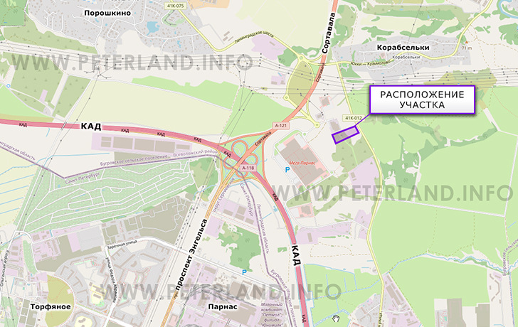 расположение участка рядом с SEW Eurodrive Бугры