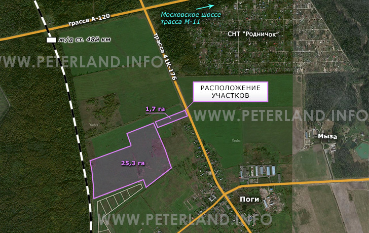 продажа земли рядом с деревней Поги Форносовское ГП