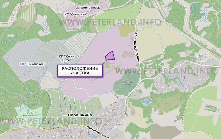 земельный участок под склады или производство в Порошкино