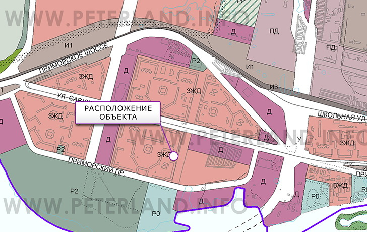 участок на генплане Приморского района СПб