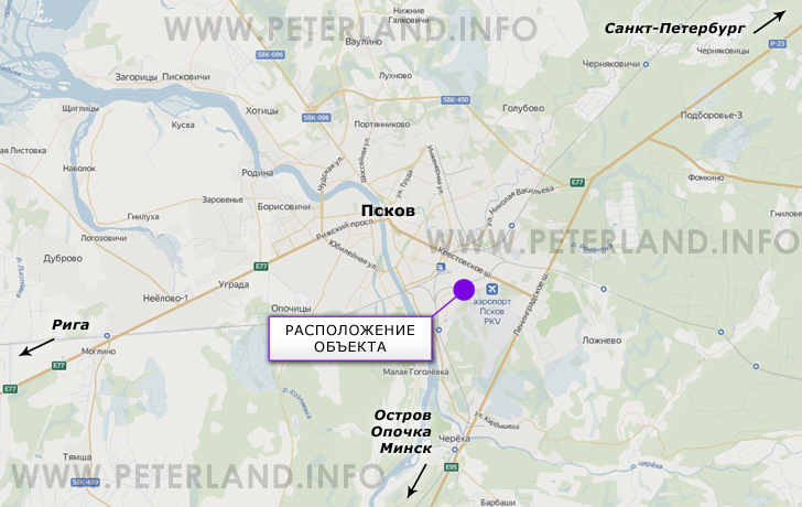 производственный комплекс во Пскове на карте