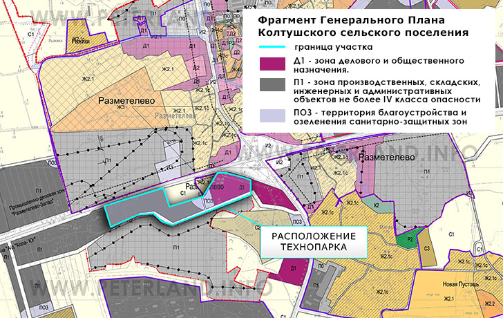 участки на Генплане Разметелево