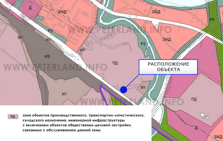 участок со зданием на Генплане Невского района СПб