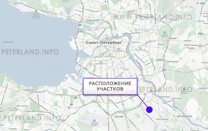 земля в промзоне Шушары около Южная ТЭЦ на карте