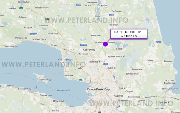 земельный участок под ЖК в д.Скотное на карте
