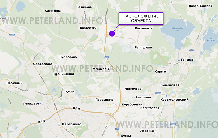 расположение участка для строительства ЖК в Скотное Всеволожский