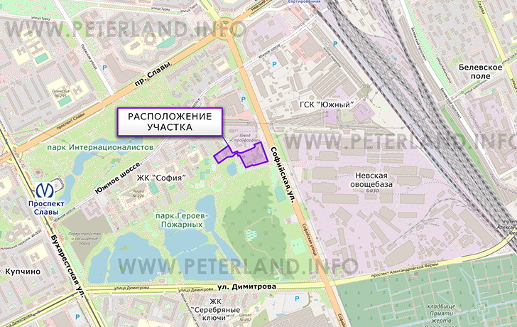 расположение участка под жилую застройку на ул.Софийская