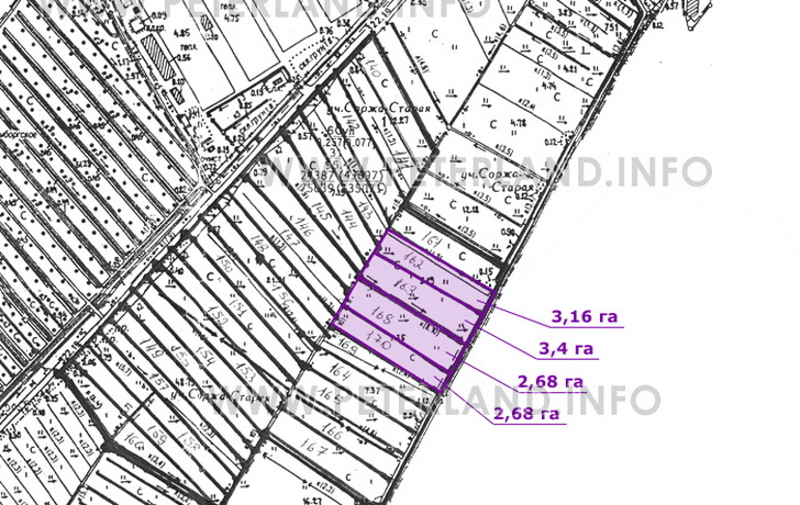 расположение участков земли в промзоне Соржа Старая