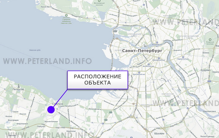 здание и участок в Стрельне на карте