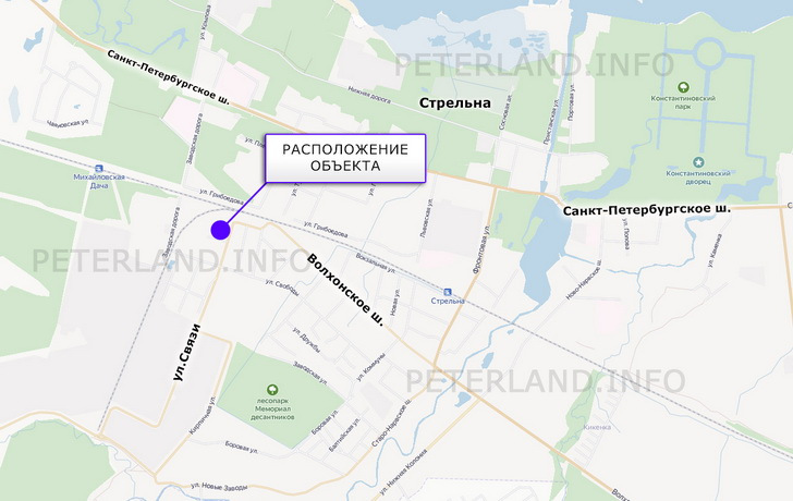 расположение участка со зданием в пос.Стрельна