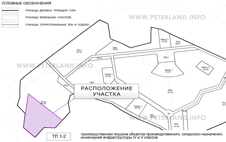 участок на карте зонирования