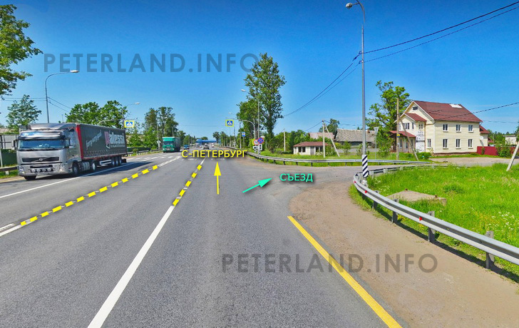 съезд на участок с пр.Кирова Московское шоссе