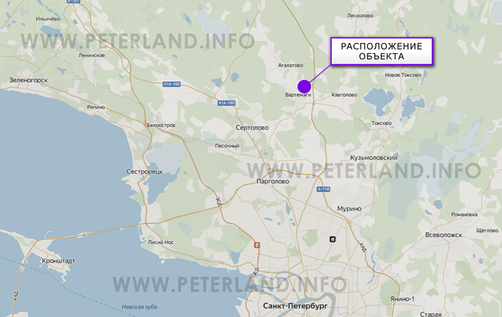 расположение промышленных участков земли Вартемяги