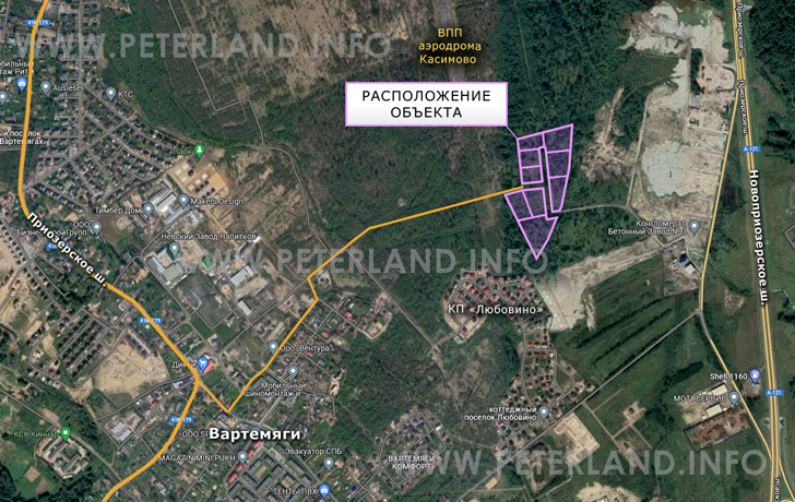 продажа промышленных участков в д.Вартемяги Всеволожский район