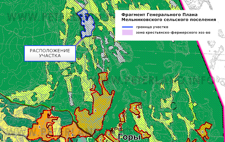 участок на Генплане Мельниковского СП Приозерский район