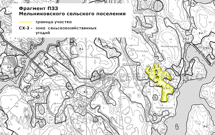 участок на ПЗЗ Мельниковское СП
