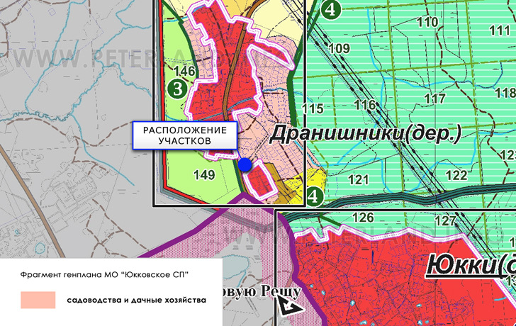участок на Генплане Юкковское СП Дранишники