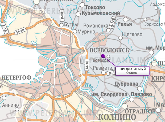 Коркинское озеро на карте Коркино - земельный участок 53 га для дачного строительства в Колтушской волости
